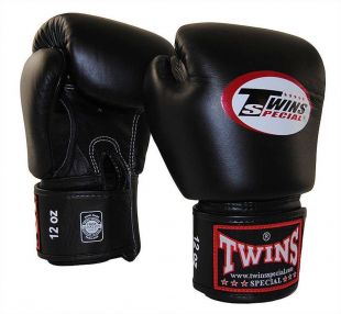 Перчатки боксерские Twins BGVL-3 для муай-тай (черные) 12 oz