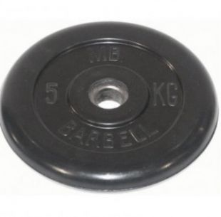 Диск обрезиненный Barbell 5 кг металлическая втулка